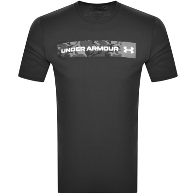 Under Armour Camo Chest Stripe Logo T Shirt Black