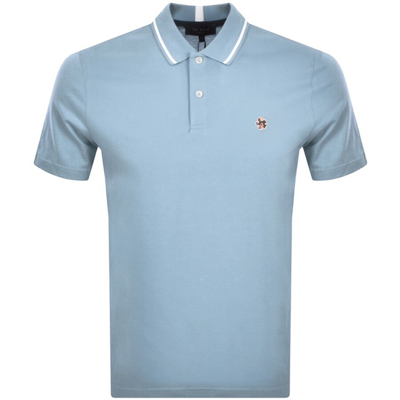 Ted Baker Camdn Floral-embroidered Cotton Polo Shirt In Blue