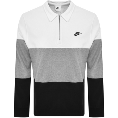 Nike Colour Block Half Zip Sweatshirt White