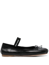 Miu Miu Satin Ballet Flats In Black