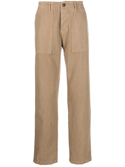 Fay Chino Trousers With Turn-up In Brown