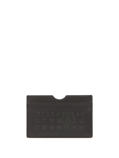 Mm6 Maison Margiela Logo-embossed Card Holder In Schwarz