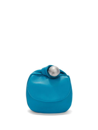 Jil Sander Sphere Leather Pouch In Blau