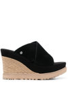 Ugg Abbot Wedge Slide Sandal In Schwarz