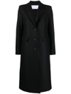 HARRIS WHARF LONDON SINGLE-BREASTED BUTTONED WOOL COAT