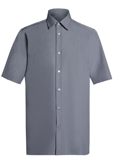 Maison Margiela Four-stitch Short-sleeve Shirt In Grey