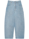 Mm6 Maison Margiela Button-fly Straight-leg Jeans In Blau