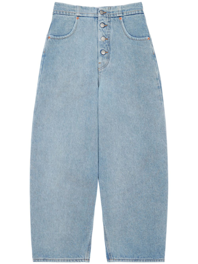 Mm6 Maison Margiela Button-fly Straight-leg Jeans In Light Blue