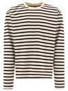Kapital Men S Stripe Jersey Longsleeve T-shirt (profile Rainbowy Patch) In Black
