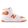 New Balance 480 Hi Sneakers In White/orange