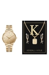 I TOUCH KENDALL + KYLIE BRACELET WATCH, EARRINGS & NECKLACE GIFT SET, 49MM