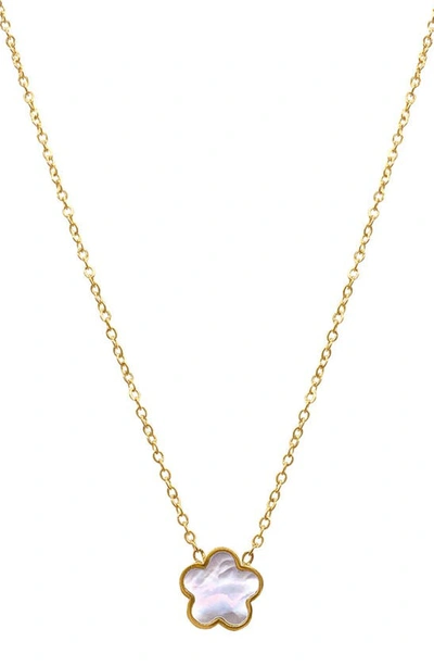 ADORNIA 14K YELLOW GOLD PLATED CLOVER PENDANT NECKLACE