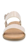 Journee Collection Lavine Sandal In Beige- Faux Leather- Polyurethane