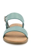 Journee Collection Women's Lavine Double Strap Flat Sandals In Blue