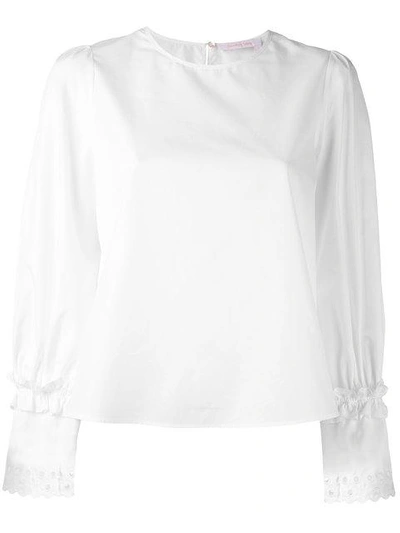 See By Chloé See By Chloe White Eyelet Sleeve Blouse In Sjg White