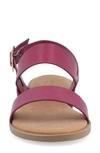 Journee Collection Women's Lavine Double Strap Flat Sandals In Raspberry