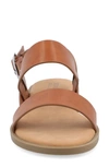 Journee Collection Lavine Sandal In Tan- Faux Leather- Polyurethane