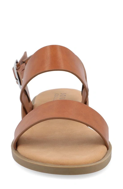 Journee Collection Lavine Sandal In Tan- Faux Leather- Polyurethane