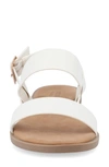 Journee Collection Women's Lavine Double Strap Flat Sandals In White