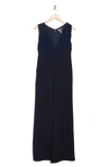 Love By Design Aster Deep V-neck Jumpsuit In Navy Blazer