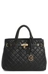 BADGLEY MISCHKA LARGE DIAMOND QUILTED TOTE BAG