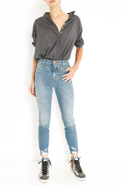 Closed Skinny Pusher Jean In Mid Blue