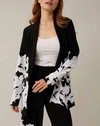 JOSEPH RIBKOFF FLORAL BORDER BLAZER IN BLACK/WHITE