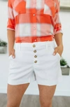 Level 99 Lyndie Button Front Short In White