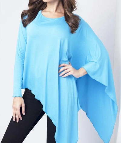 Angel Asymmetrical Tunic Top In Turquoise In Blue