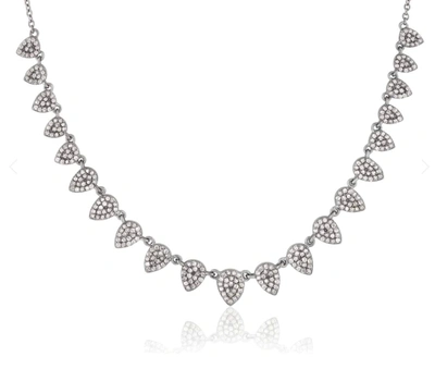 Ela Rae Pear Diamond Collar Necklace In Silver