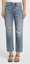 PISTOLA CHARLIE HIGH RISE STRAIGHT WITH EXPOSED BUTTON FLY IN PULSE -DISTRUCTED