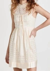 Ulla Johnson Sabrina Lace High Neck A-line Mini Dress In Multi