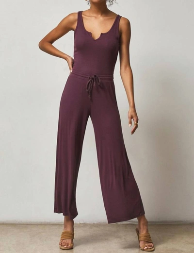Lamade Shirred Back Crop Culotte Pant In Fig In Red