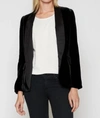 Joie Mehira Velvet Jacket In Caviar In Black