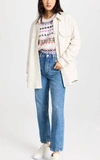 Autumn Cashmere Fair Isle Cashmere Turtleneck Sweater In White