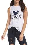 DAVID LERNER MICKEY HIGH LOW MUSCLE TANK IN WHITE