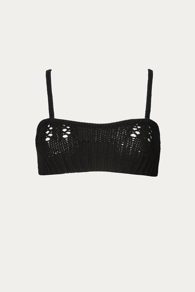 Goen J Crochet Knit Bra In Black