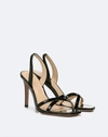 Veronica Beard Analita Patent Leather Halter Sandals In Black