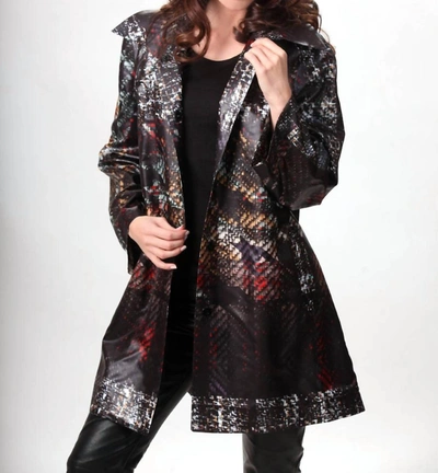 Angel Snap-front Rain Jacket In Black Multi