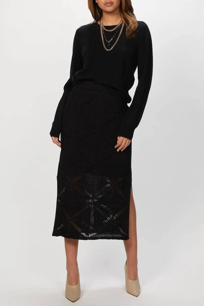 Rebecca Taylor Pencil Midi Skirt In Black