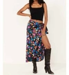 Show Me Your Mumu Wrap Me Up Skirt In Mosaic Magic Luxe Satin In Multi