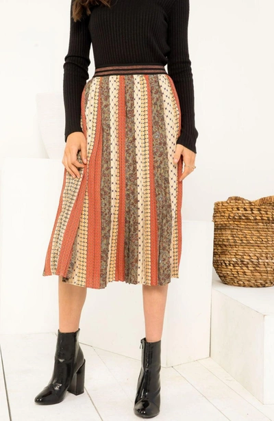 Thml Pleated Patterned Skirt In Multi