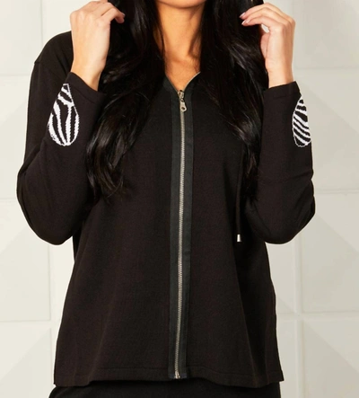 Angel Love Zip Hoodie In Black