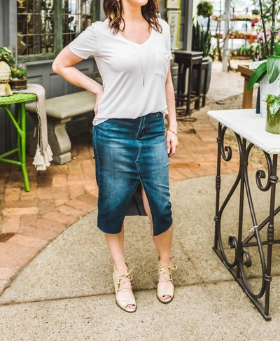 Sanctuary Moselle Midi Skirt In Blue