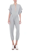 NORMA KAMALI RECTANGLE JOG JUMPSUIT IN HEATHER GREY