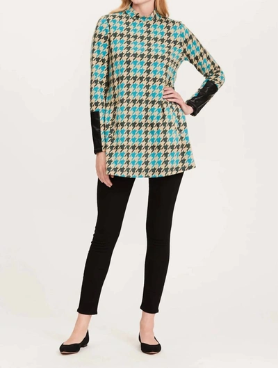 Tyler Boe Chrissy Jacquard Tunic In Houndstooth In Green