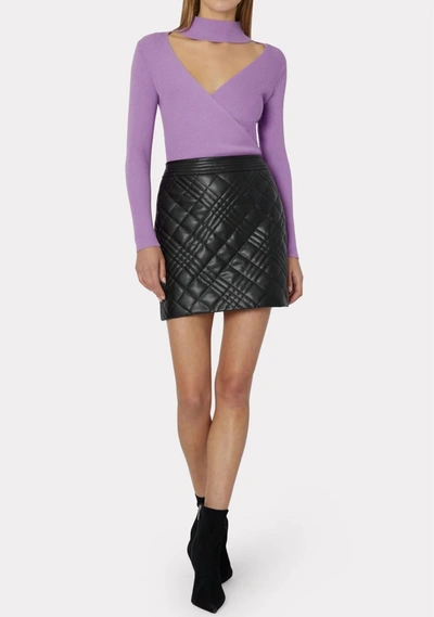 Milly Hailey Quilted Vegan Skirt In Black