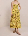 A.l.c Arit Printed Strappy A-line Midi Dress In Yellow