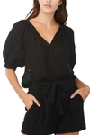 Sundays Colette V-neck Top In Black