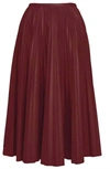 Essentiel Antwerp Faux Leather Plisse Skirt In Oxtail In Multi